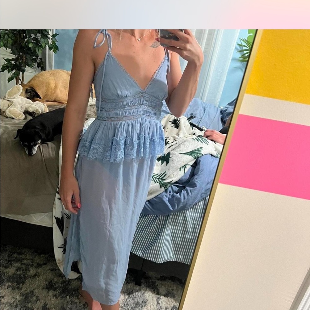 Free People Blue Midi Dress Size XS